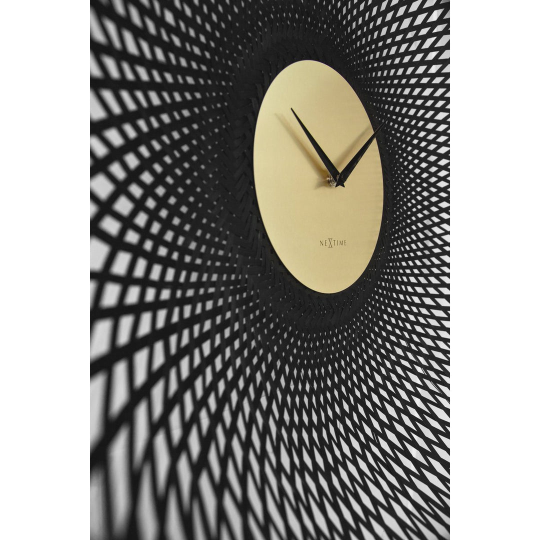 Vægur 60 cm-Silent-Brown/Sort-Bamboo-NeXtime 'Vortex'