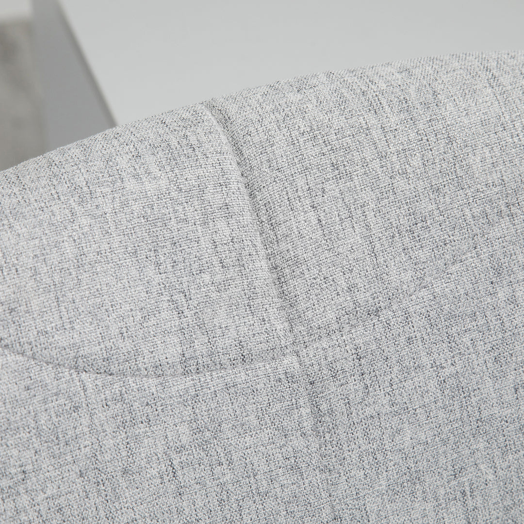 Kontorstol, højdejusterbar, 360° drejelig, op til 110 kg, metalstel, lysegrå, 49 x 56,5 x 73-82,5 cm