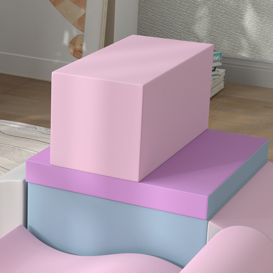 Skumbyggeklodser til børn, fremmer kreativitet, kunstlæder, 40x40x20 cm, flerfarvet, 1-3 år