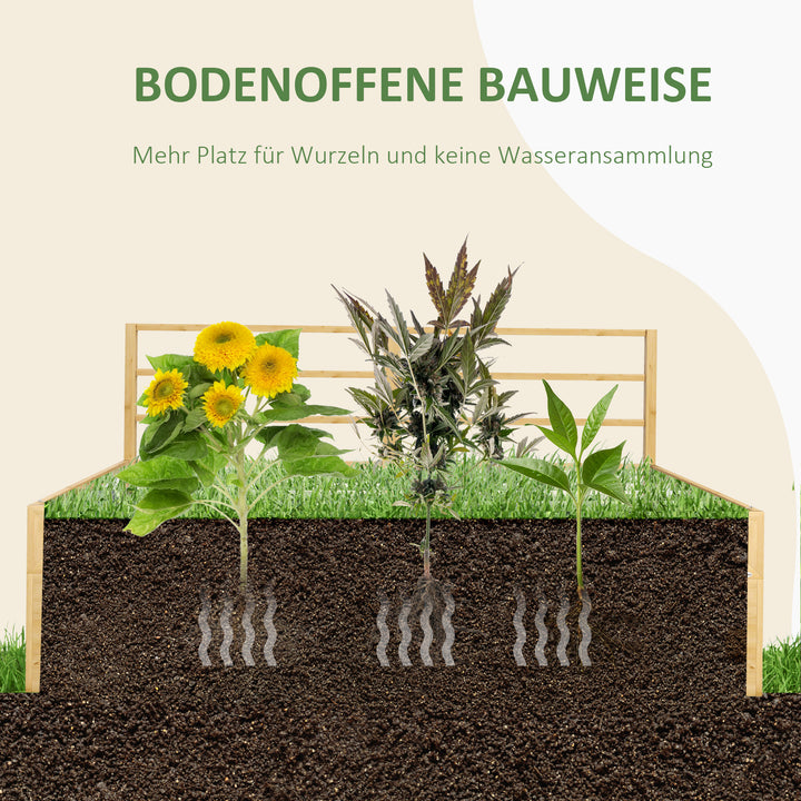 Hævet bed/plantekasse/urtehave, vejrbestandig, 1 espalier, 183 x 98,5 x 95 cm, naturlig