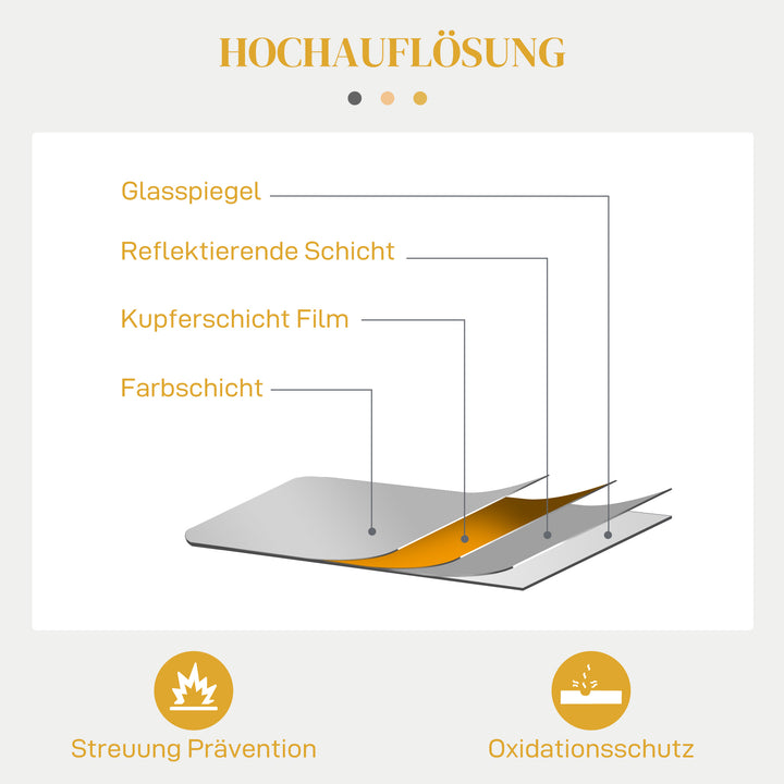 Vægspejl, stilfuldt, 60x3x87cm, guldfarvet