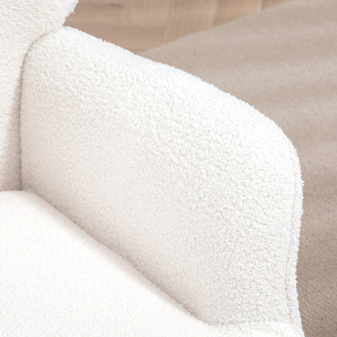 Polstret stol, moderne design, 71x77x102cm, cremehvid