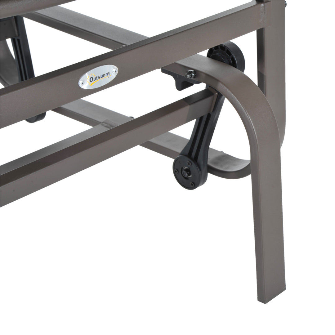 Havegyngestol, havestol, afslapningsstol, havegynge, metalgyngestol til have, terrasse, balkon, Texteline grå+brun, 60 x 78 x 105 cm