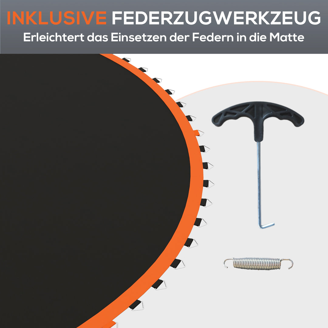 Trampolinmåtte, rund hoppeflade, polypropylen, orange