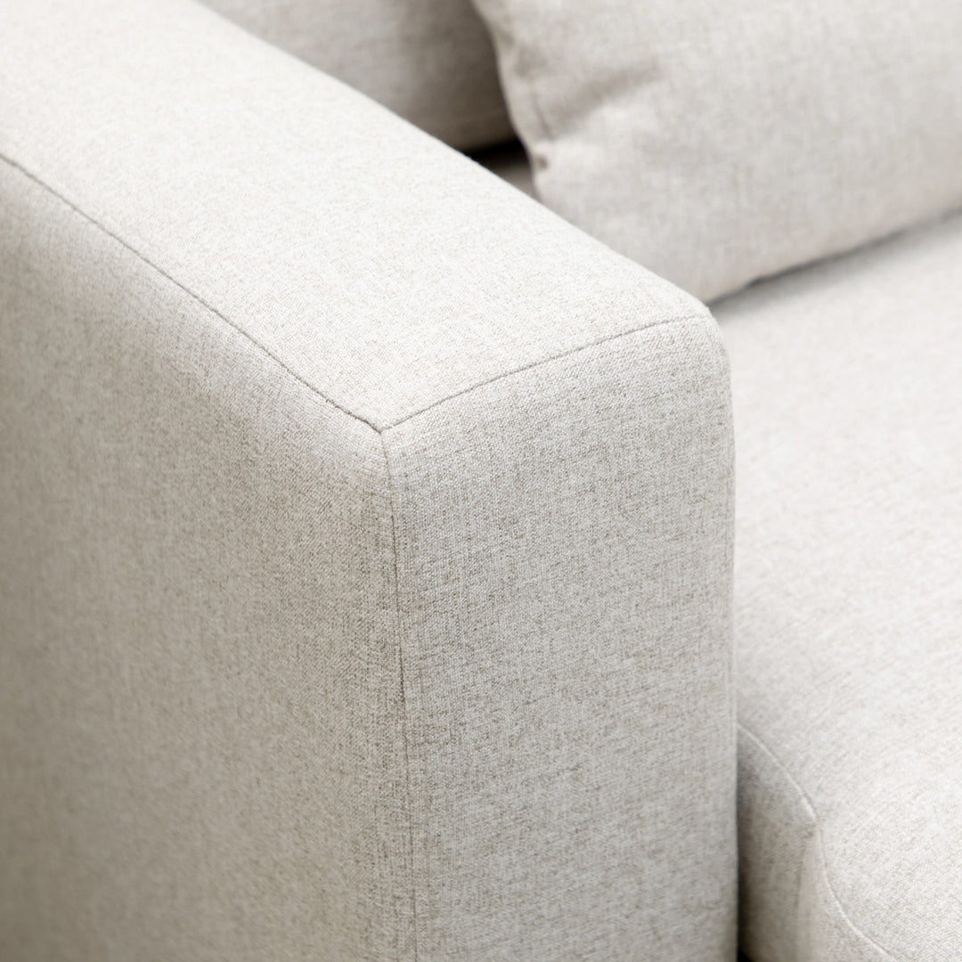 Hjørnesofa med sengefunktion, hjørnesofa inklusive 2-personers sofa, enkeltseng, l-formet med opbevaringsplads, 2 hynder cremehvid