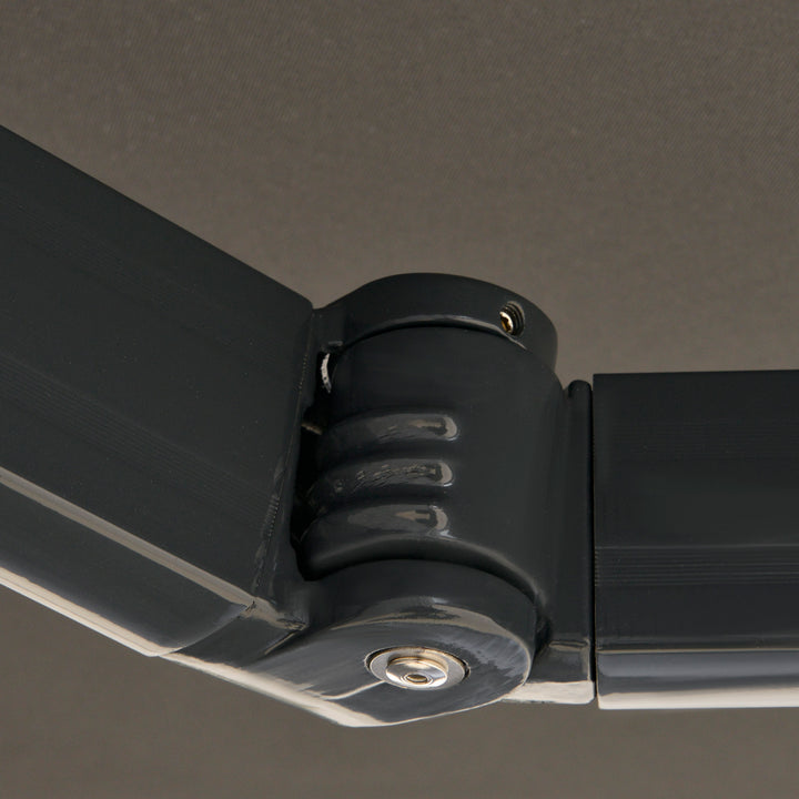 Elektrisk markise, med fjernbetjening, inklusive samlesæt, metalramme, mørkegrå, 3 x 2,5 m