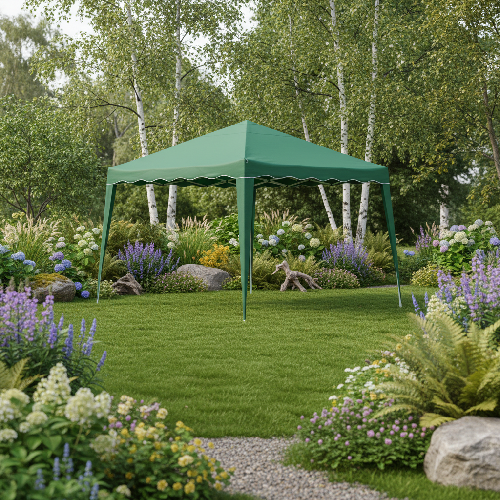 Pavillon pop-up 3x3m UV beskyttelse 50+ vandtæt, inkl. taske, Capri, grøn