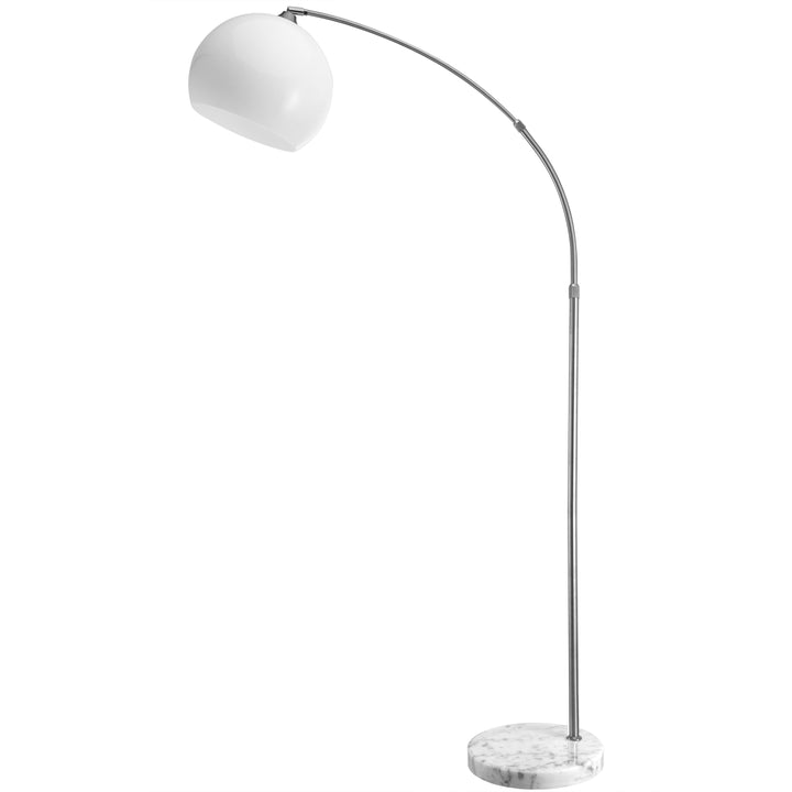 Gulvlampe, højdejusterbar 190-210 cm, drejelig marmorfod med fodkontakt