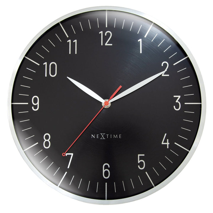 Vægur 30,5 cm-Silent-Dome-linse-Aluminium(urkasse og urskive)-NeXtime 'Frankfurt'