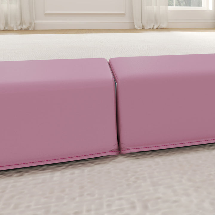 Balancebom 2,4 m, foldbar, skridsikker bund, til 3+ år, op til 80 kg, pink