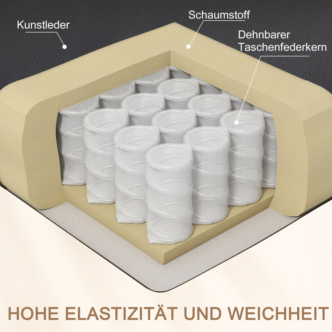 Massagestol, varme- og lænefunktion, kunstlæder, op til 150 kg, 97 x 92 x 104 cm, sort
