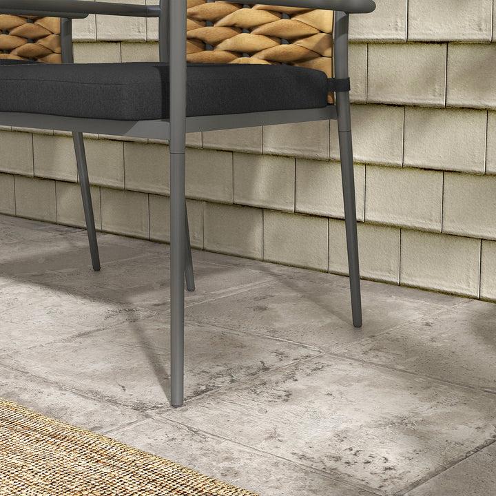 Havestole udendørsstole terrassestole, vejrbestandige, moderne design, 57 x 58 x 87 cm, brun+sort+grå