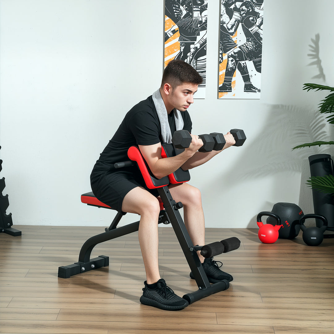 Vægtbænk, multifunktionel træningsbænk, foldbar fitnessbænk, bæreevne op til 120 kg, stål, sort