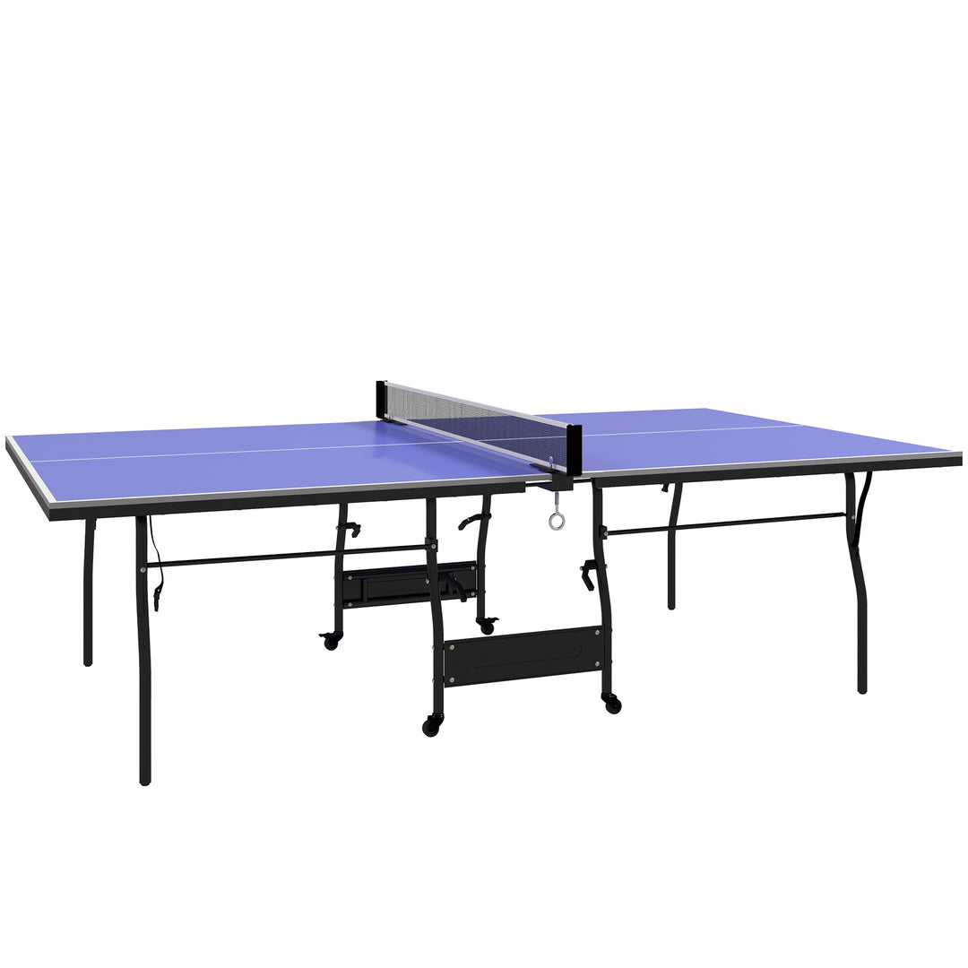 Sammenklappeligt bordtennisbord, standard bordtennisbord inklusive bordtennisnet, 3 bolde, 12 mm bordplade