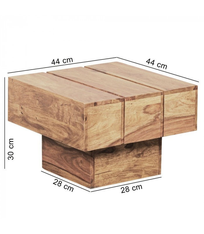 Bord akacietræ sofabord 44 x 44 x 30 cm sofabord Solid bred terning firkantet