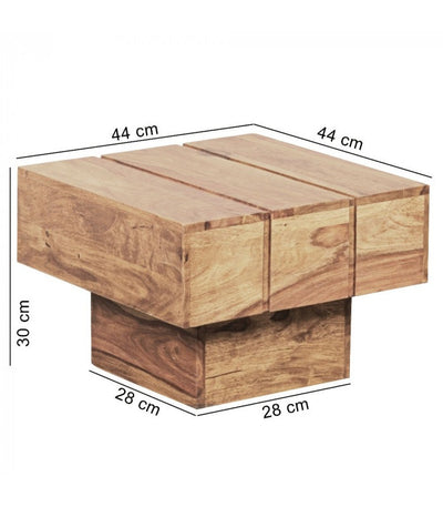 Bord akacietræ sofabord 44 x 44 x 30 cm sofabord Solid bred terning firkantet