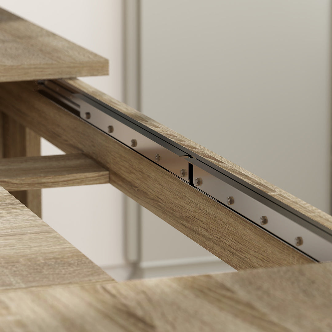 Udtrækkeligt spisebord, kan forlænges fra 180 til 260 cm, til 6-10 personer, træ