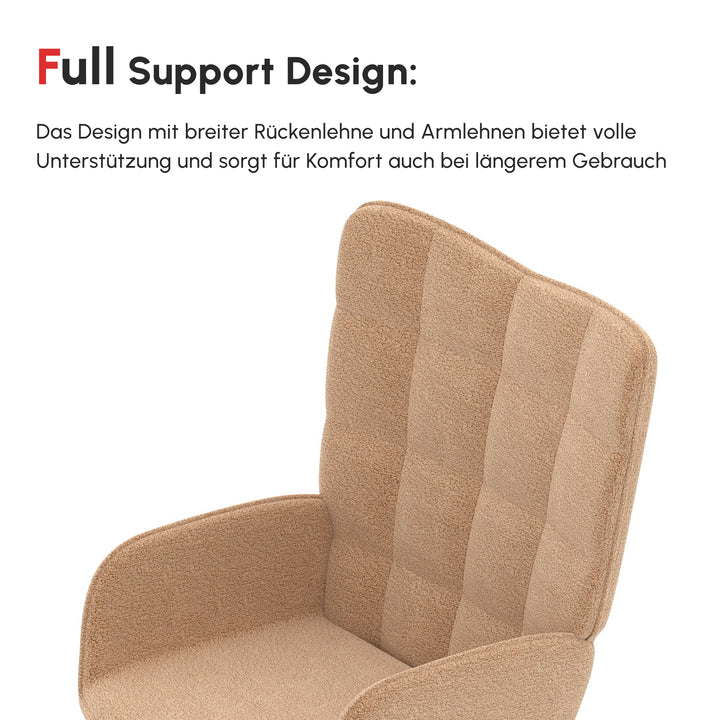 Retro gyngestol, massivt træ, lænestol, afslappende lænestol, 98 cm x 71 cm x 101 cm, brun