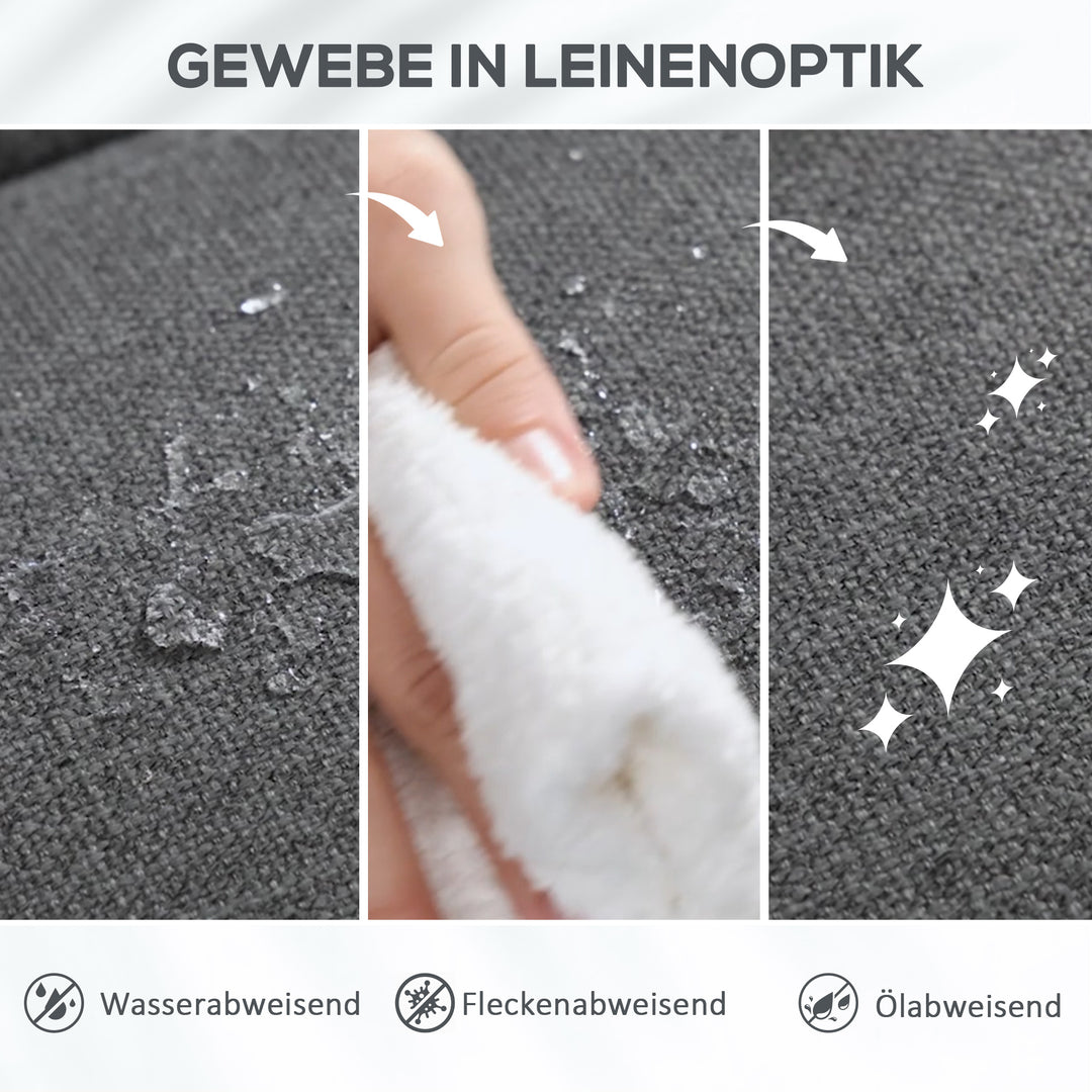 Elektrisk lænestol med massagefunktion, polstret stol med ståfunktion, metal, stof, grå