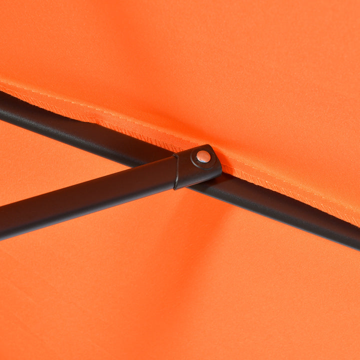 Parasol ø196 cm, sekskantet balkonparasol til strand, balkon, have, orange