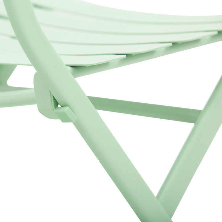 Havesæt til 2 personer, balkonmøbelsæt, bistrobord med 2 stole til haven, have, foldbar, grøn