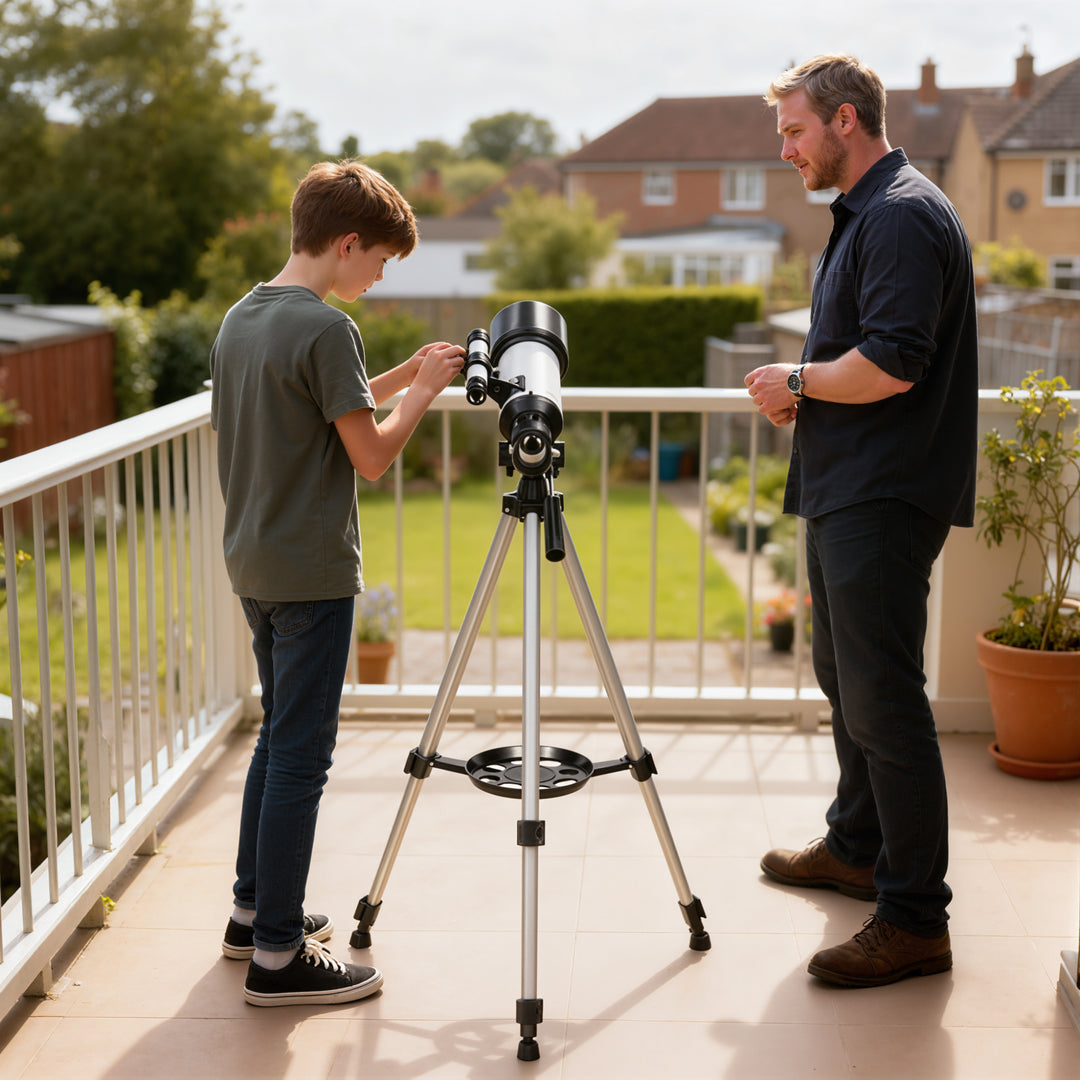 Teleskop for astronomibegyndere og voksne, 70 mm blænde, 400 mm AZ-fatning, astronomisk refraktor med stativ