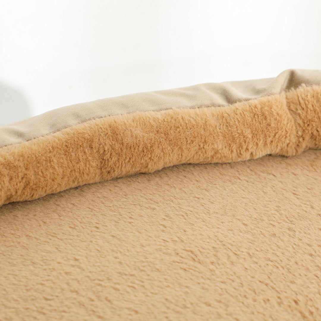 Kradsetræ med 2 niveauer, legebold, kradsetræer, kradsebolde, op til 7 kg, 56 x 54 x 86 cm, brun