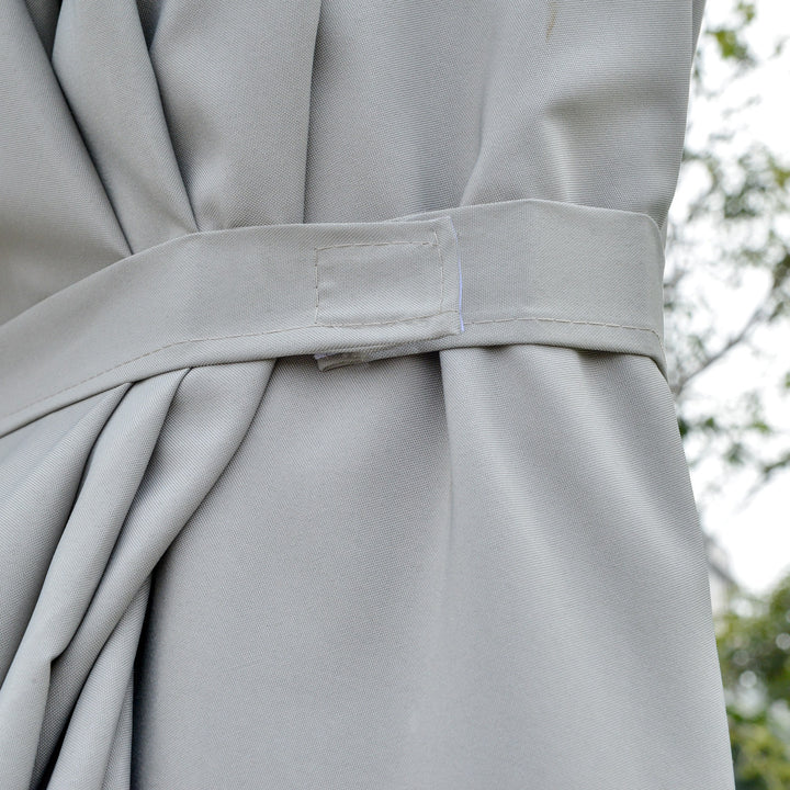 Parasol med led solcelle 4,5m dobbelt parasol haveparasol markedsparasol terrasseparasol oval lysegrå+sort