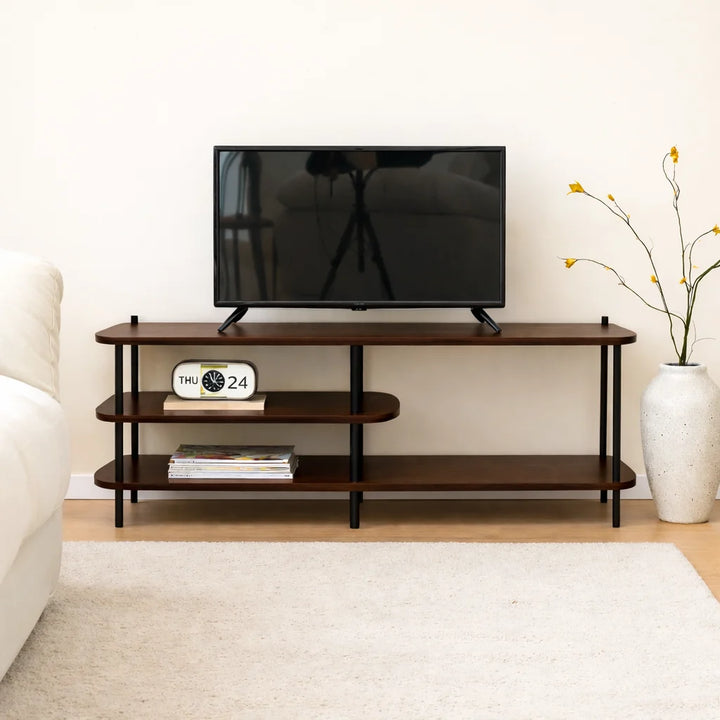 COLEMAN TV-bord i metal og brunt træ
