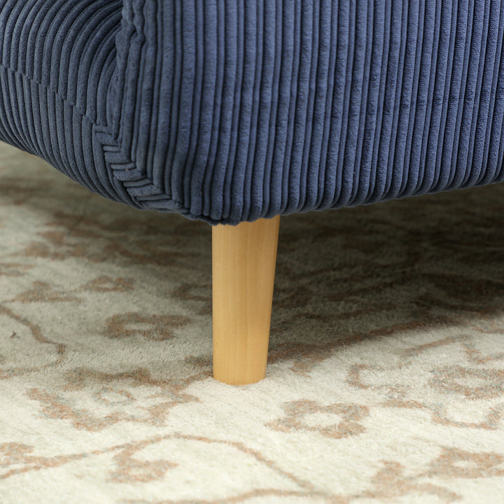 2-I-1 sovesofa gæsteseng, justerbar nakkestøtte fløjlslook 82 cm x 8 cm x 83 cm blå