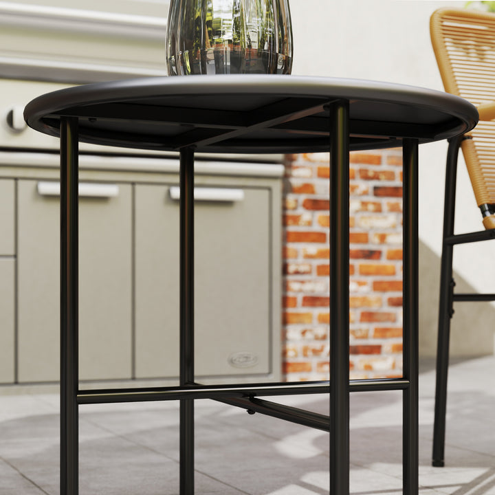 3-Delt rattan bistrosæt, siddegruppe, havemøbler med 2 havestole, sofabord 54 x 66 x 76 cm, gul