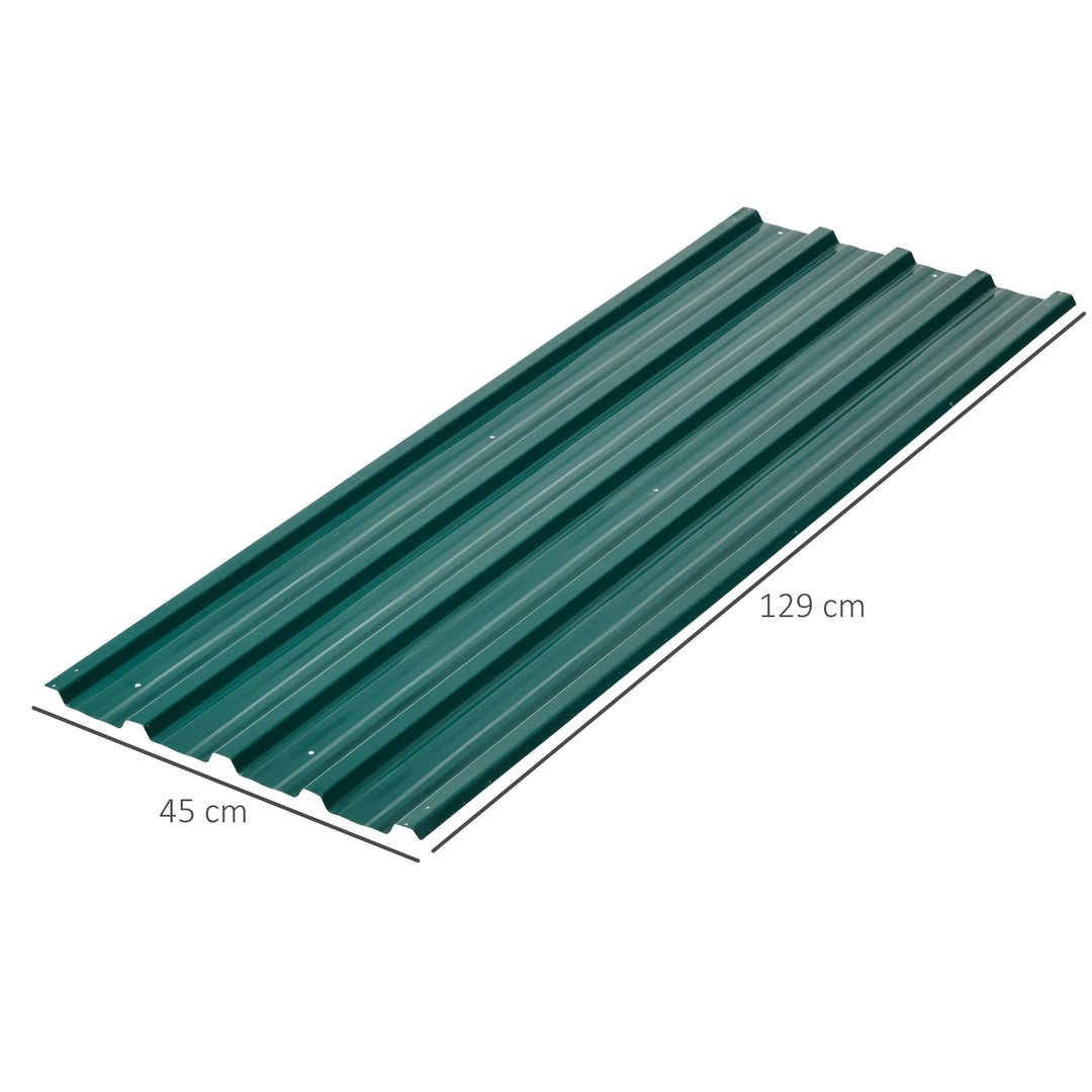 12 stk. trapezformet metalplade 129x45cm 7m² Galvaniseret tagplade 0,25 mm Vejrbestandig profilplade Grøn
