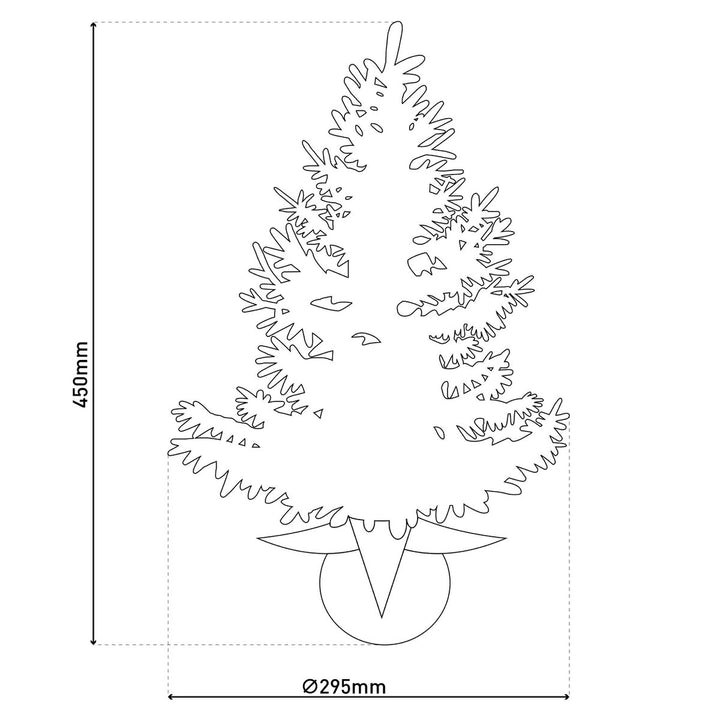 Led Fir Tree "Noel" udendørs dekoration lavet af metal og plast i grønt og guld, med fast installerede LED'er
