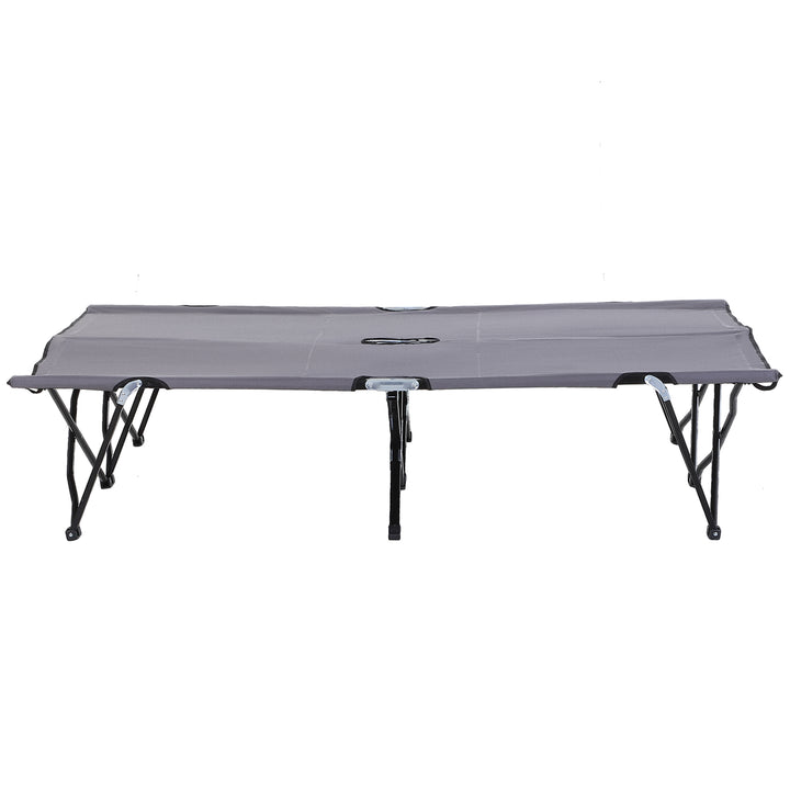 Camping lounger, campingseng til op til 2 personer, 193l x 125b x 40h cm, grå