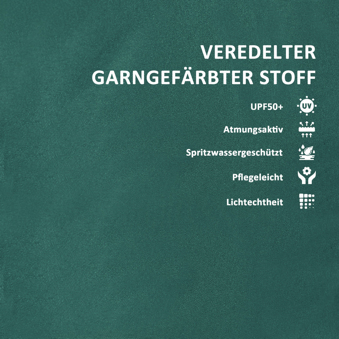 Siddehynde 120 x 47 x 9,5 cm vandafvisende stolehynde med bånd, nakkestøtte, upf50+ grøn