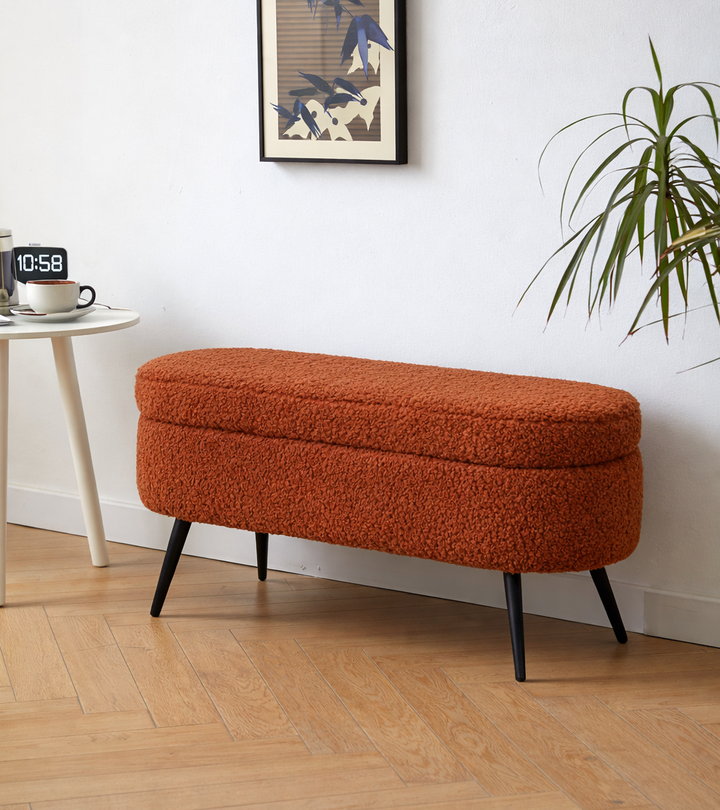 STOCKHOLM Terracotta Bouclé Opbevaringsbænk