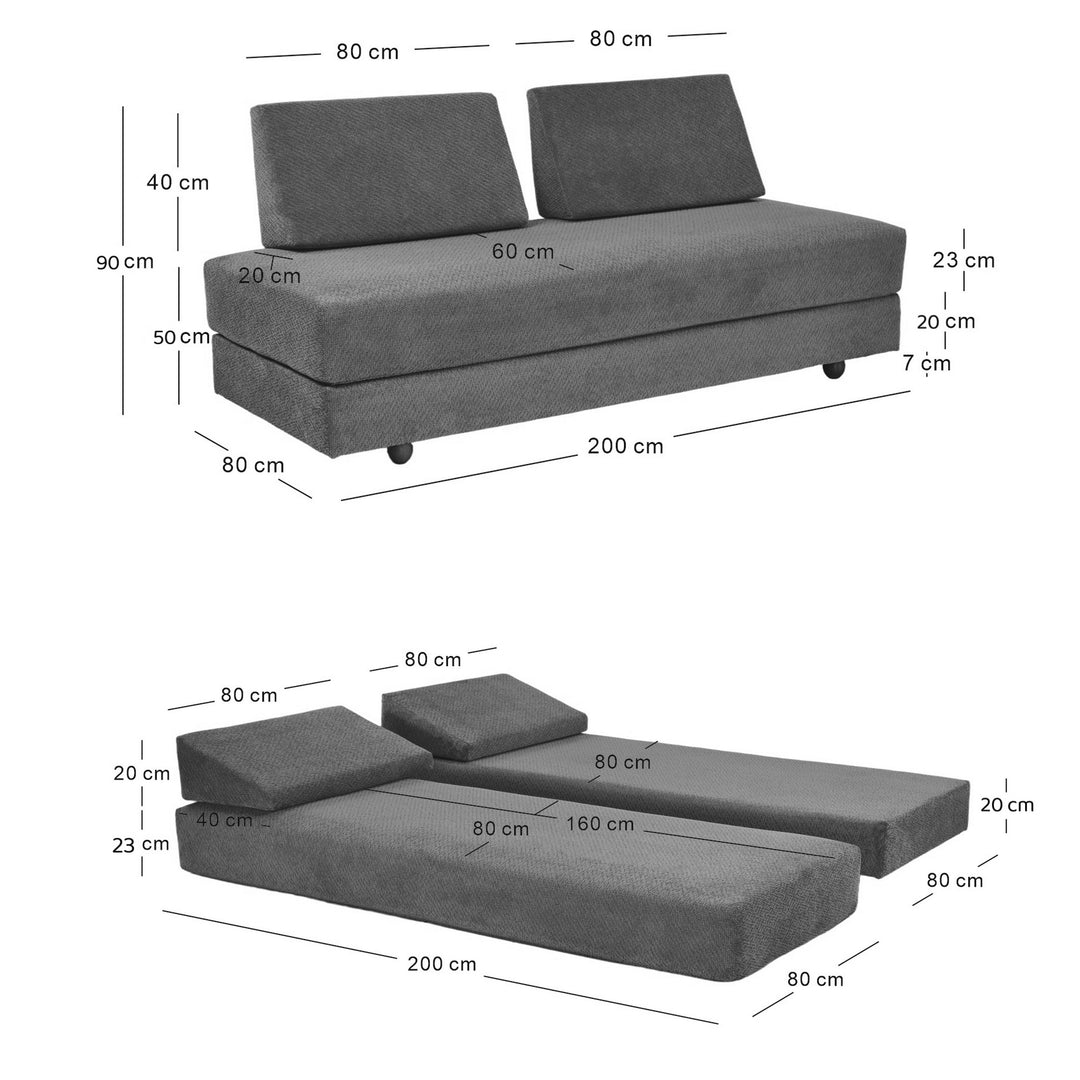 CASTELO 3-personers grøn sovesofa