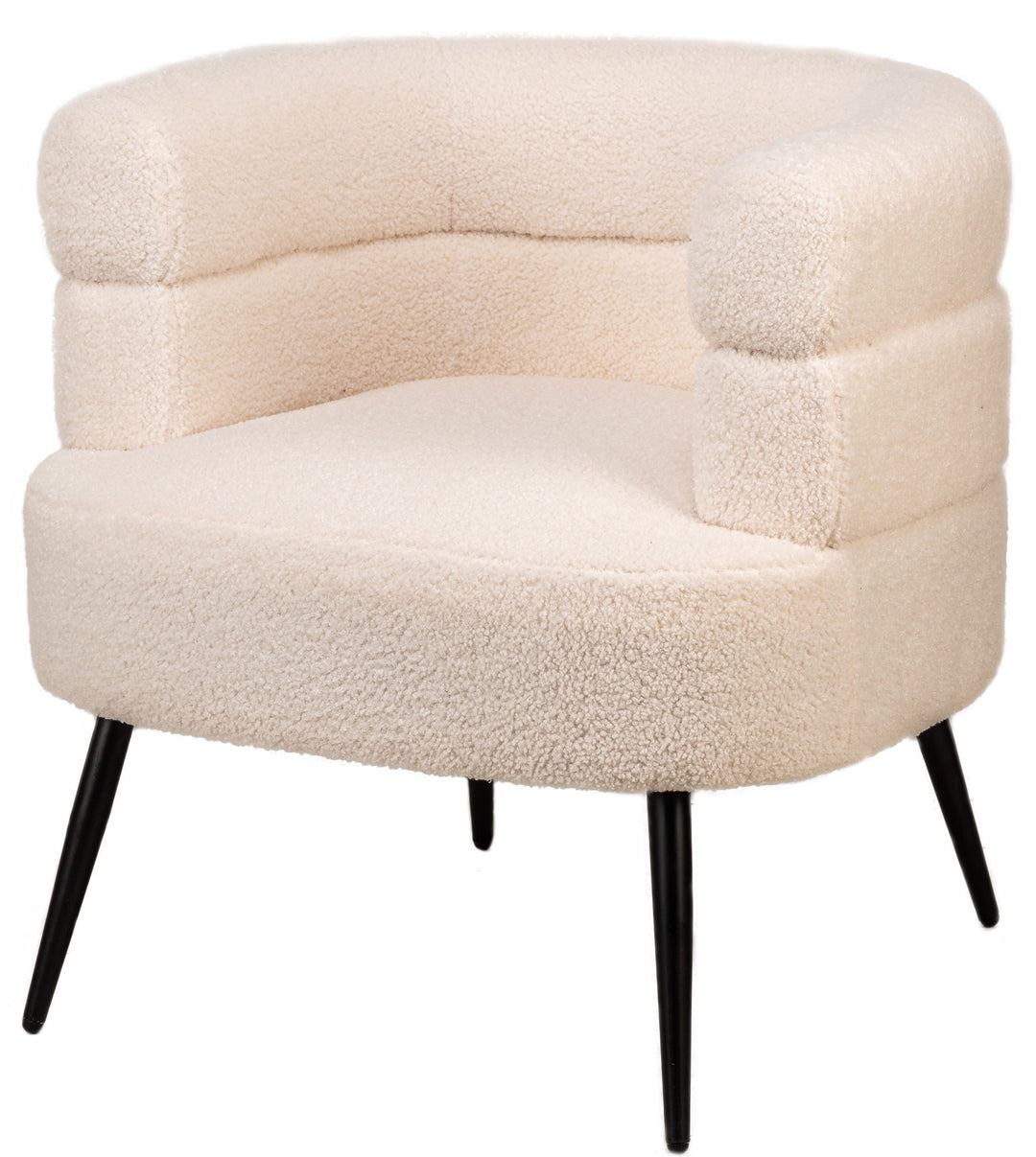 KORGEN Metal og hvid Bouclé Lounge Chair