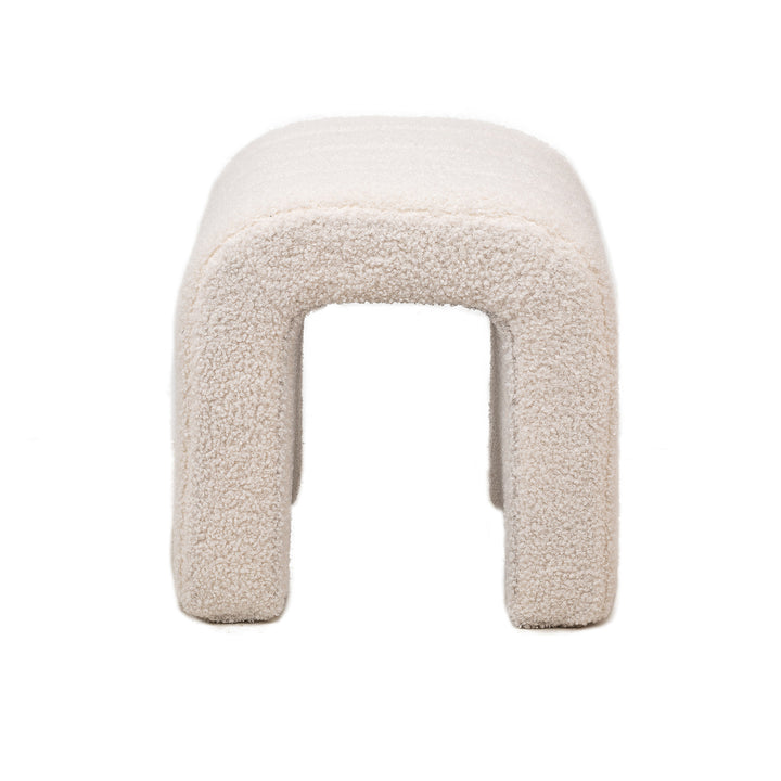 CEBU Hvid Bouclé Puf