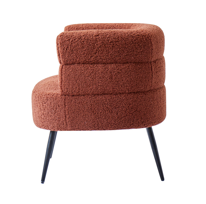 KORGEN Bouclé loungestol i metal og terracotta