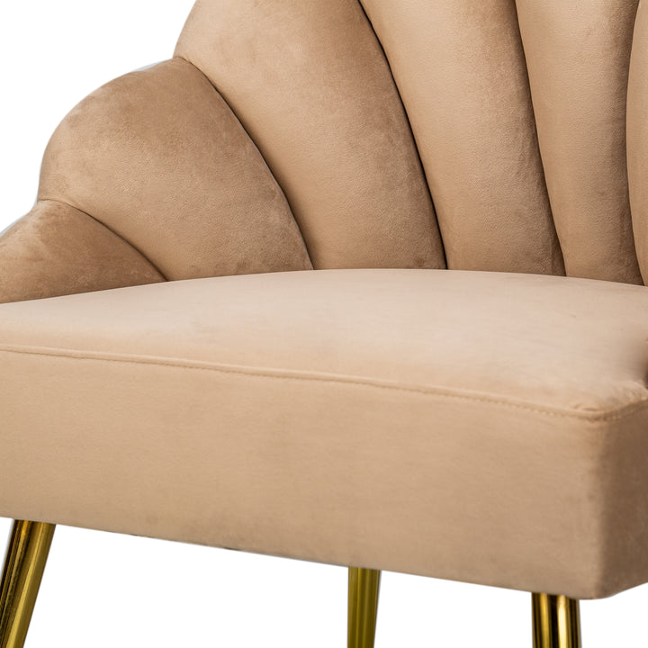 BOLGE Beige Lænestol i Velour og Metal