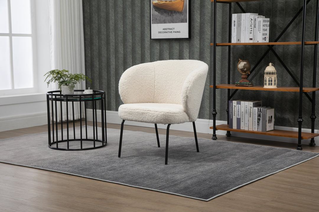 BERGEN Hvid Bouclé Lounge Chair