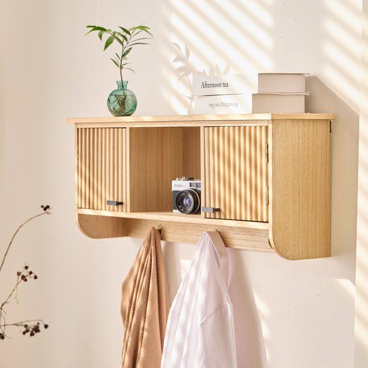 KONDO Vægmonteret trægarderobe med 2 døre