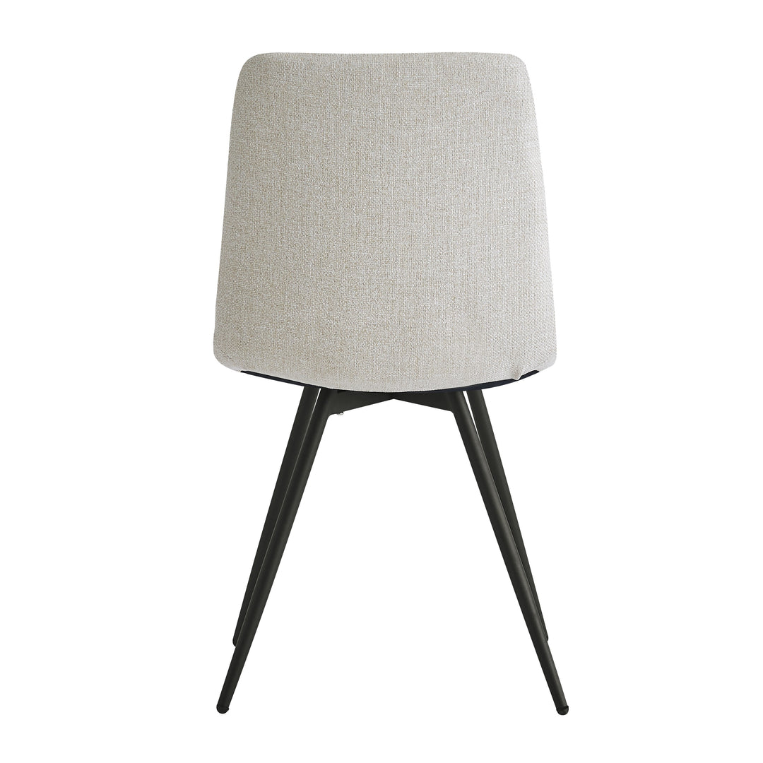 BJORN Sæt med 2 spisebordsstole i metal og beige stof