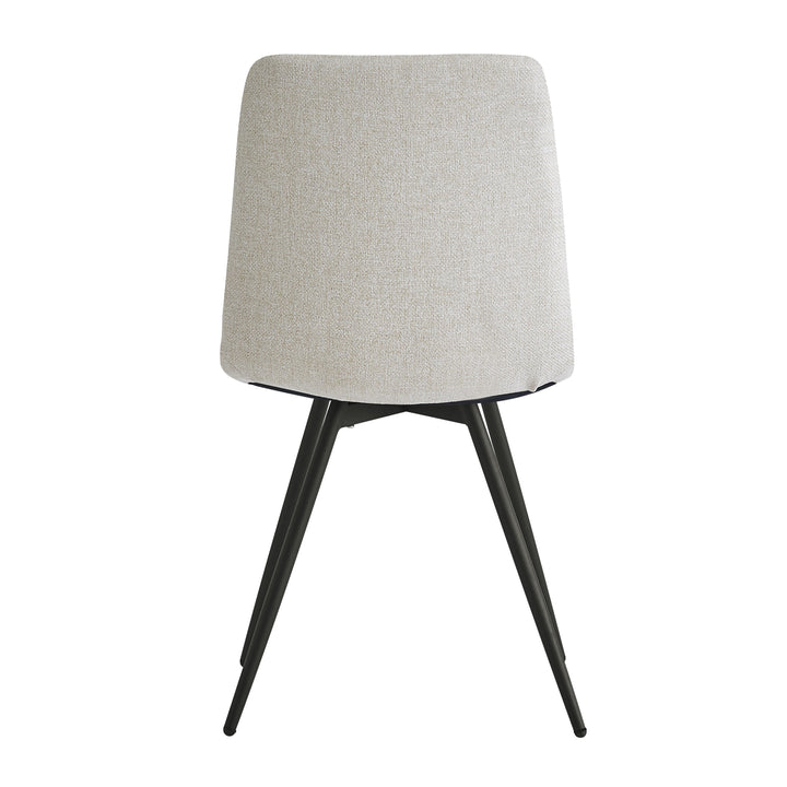 BJORN Sæt med 2 spisebordsstole i metal og beige stof
