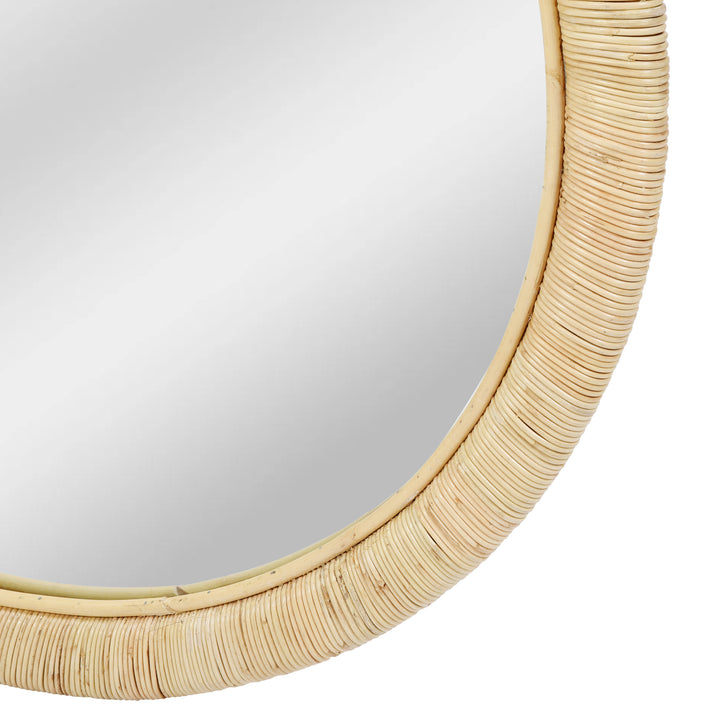 DARWIN Rundt Spejl i Naturlig Rattan 75 cm
