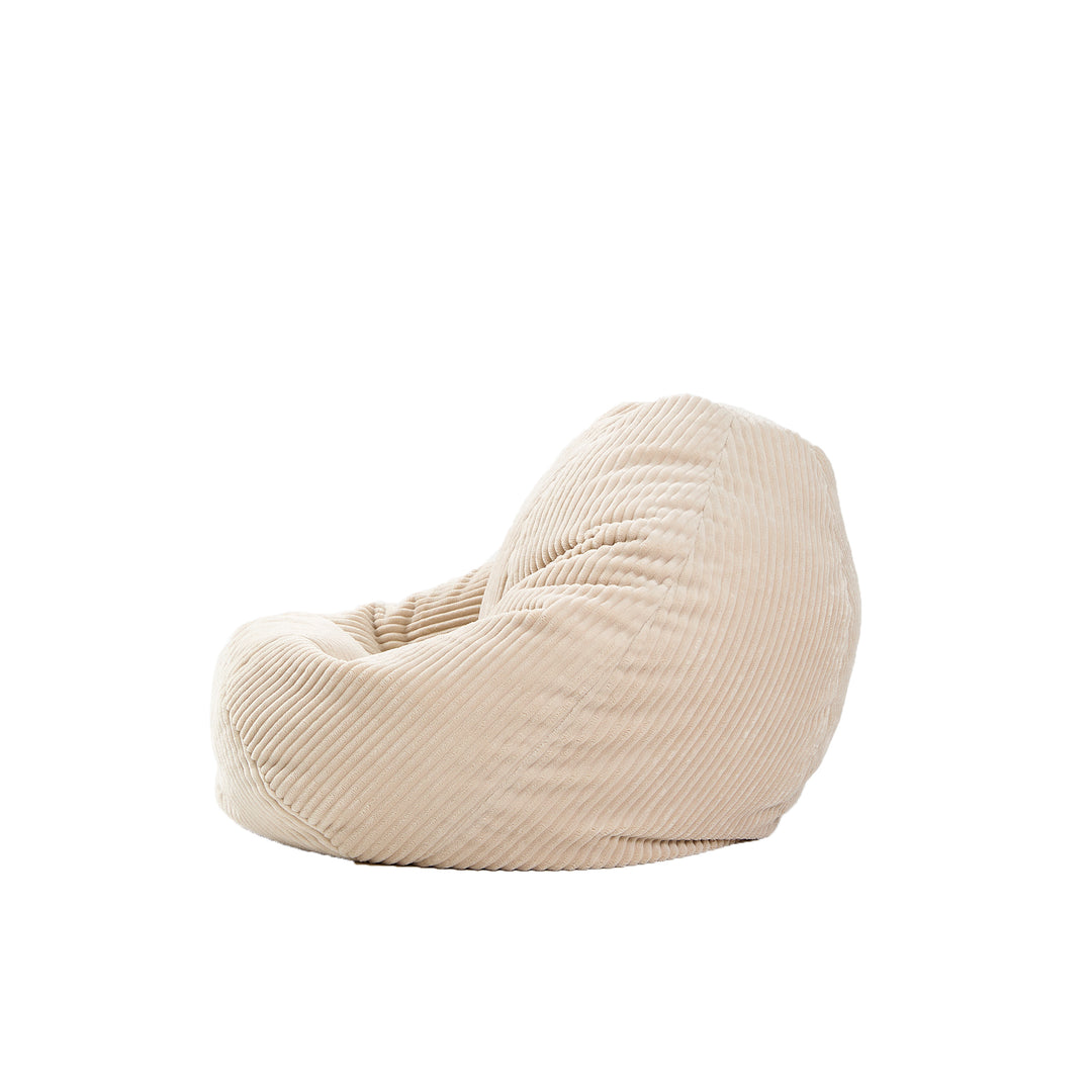 FLOBY Beige fløjlsbøjlepuf til stuen