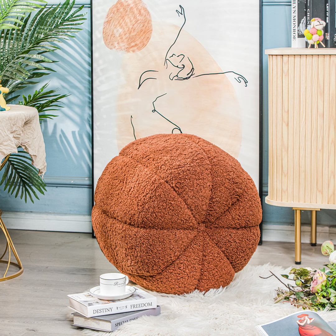 FJORD Terracotta Bouclé med striber puf