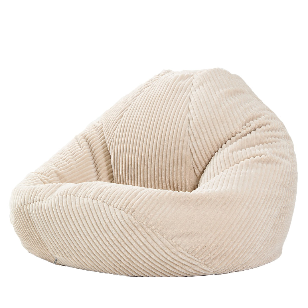 FLOBY Beige fløjlsbøjlepuf til stuen