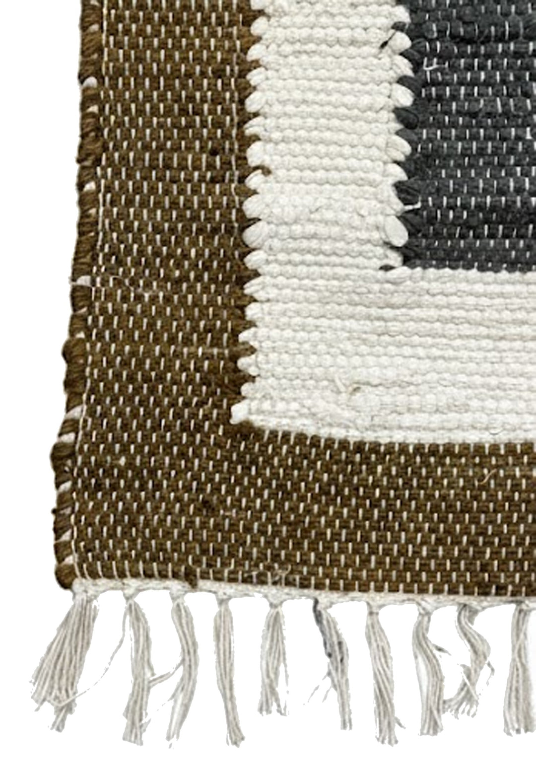 KOLARI Rektangulært bomuldstæppe med brune og beige mønstre 90 x 60 cm